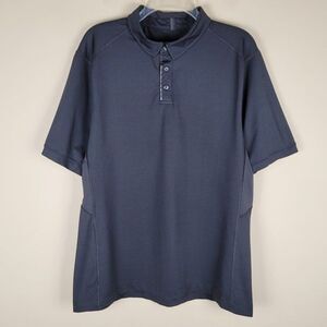 Lululemon Size L Polo Shirt Short Sleeve Stretch Performance Black